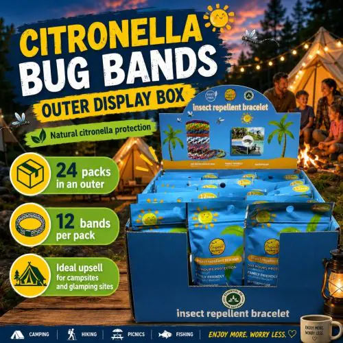 The Original Bug Bands Insect Repellent - Display Case of 24 Packs