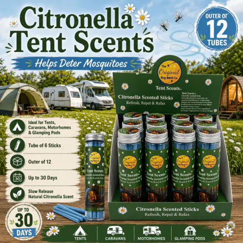 Tent Scents Citronella Insect Repellent Sticks - Outer of 12 Tubes